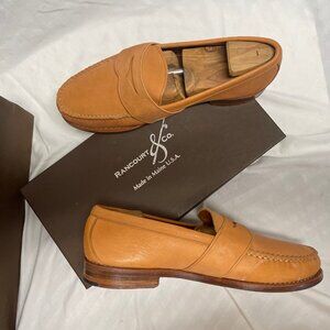 Rancourt & Co., Wetline Penny Loafer, 10E(L) / 10.5D(R), Natural Essex Leather